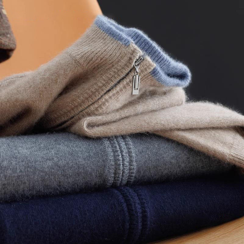 Veste zippée homme vue de côté, style décontracté chic pour l'automne, vêtement mode et polyvalent.