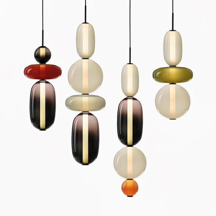 Suspension moderne en verre, éclairage LED, lumière réglable pour cuisine.