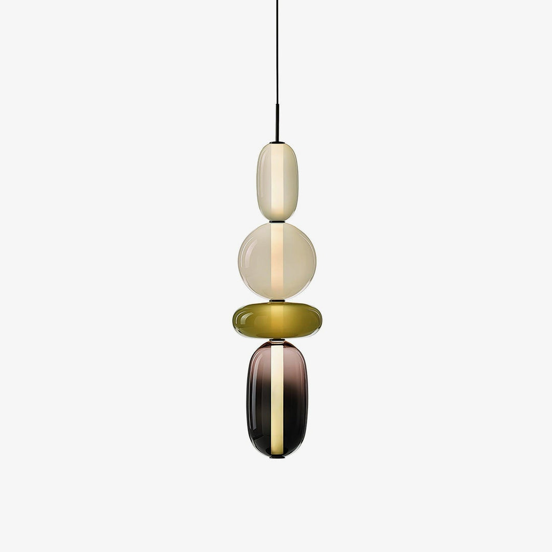 Suspension moderne en verre, éclairage LED pour cuisine, touche élégante.