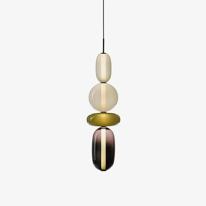 Suspension moderne en verre, éclairage LED pour cuisine, touche élégante.