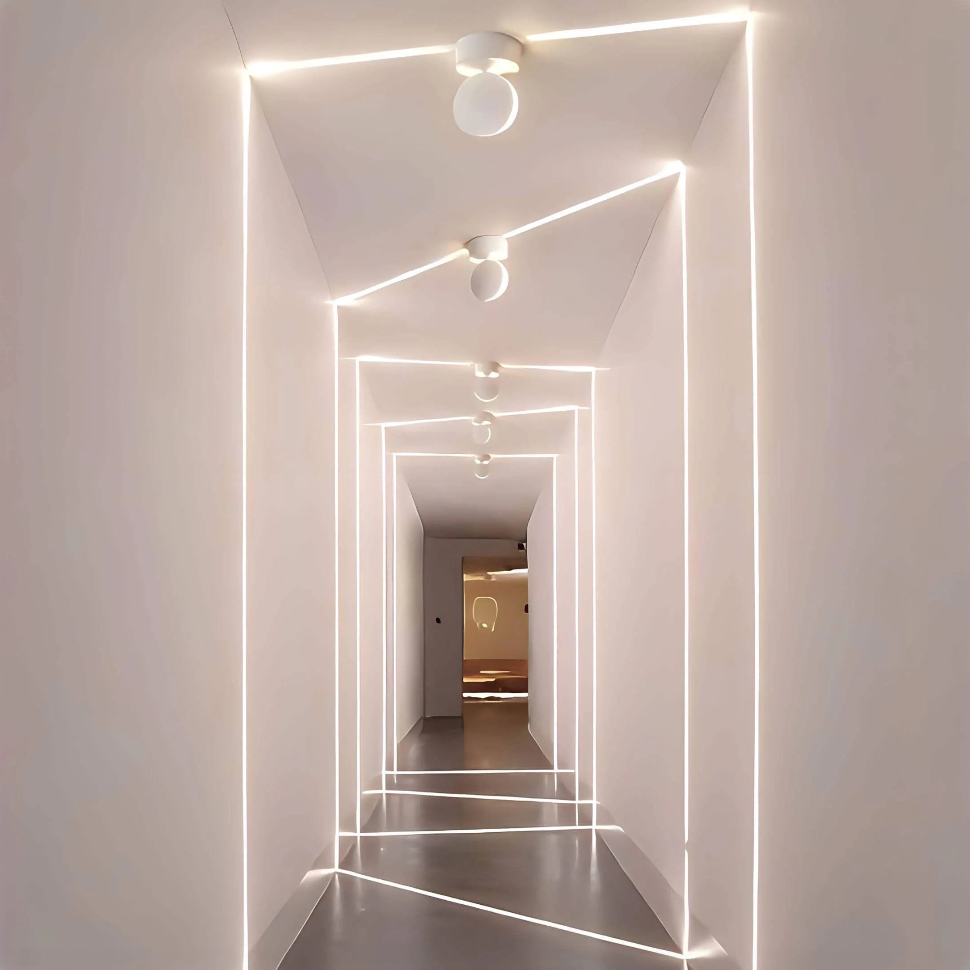 Éclairage LED intelligent Lumovibe, projection 360°, crée une ambiance lumineuse intérieure/extérieure dynamique.