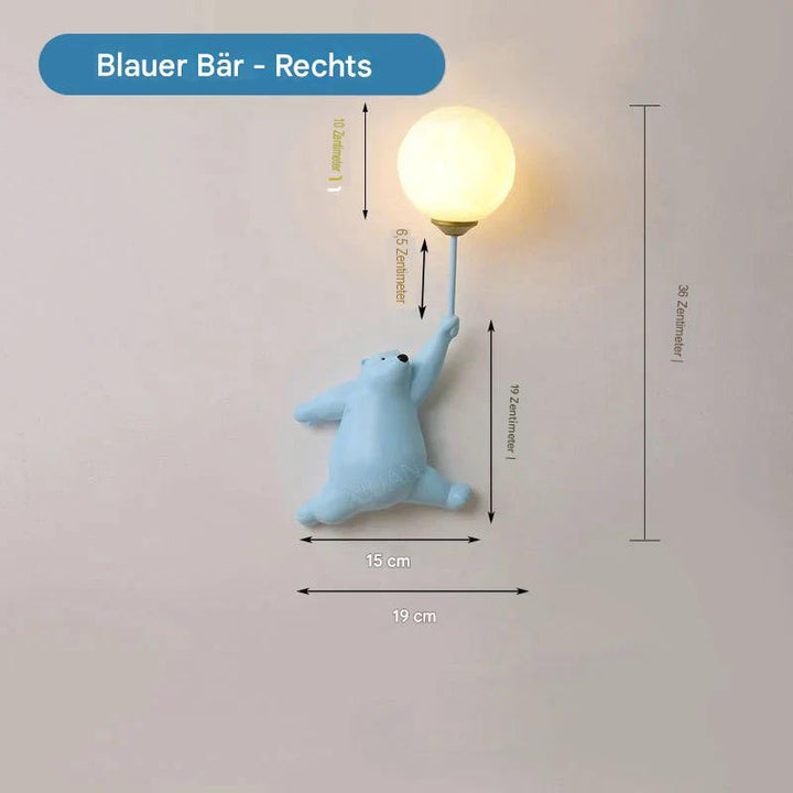Applique LED ours pour chambre d'enfant, lumière douce et sécurisante, veilleuse décorative.