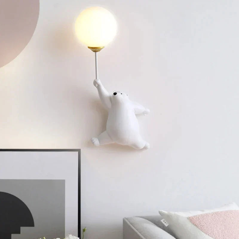 Décoration murale enfant: applique ours LED, lumière douce pour endormir bébé.