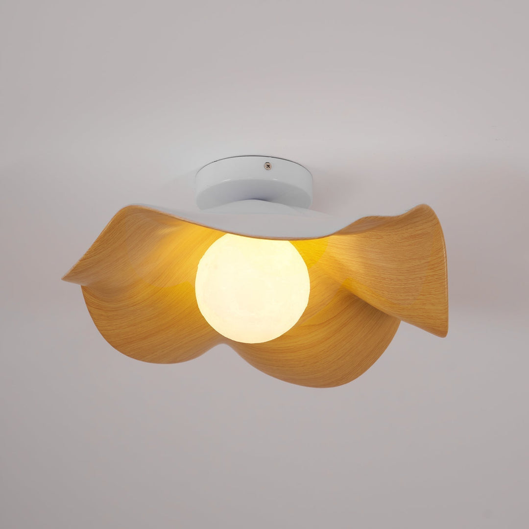 Luminaire LED organique blanc, design intemporel, pour une chambre sereine.