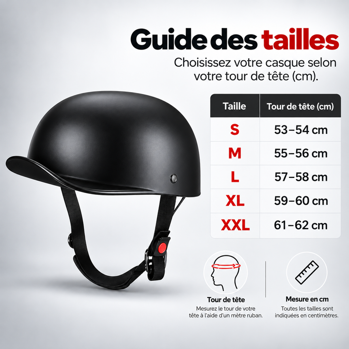 Casque urbain DOT en ABS, design casquette, protection fiable et look tendance pour motard.