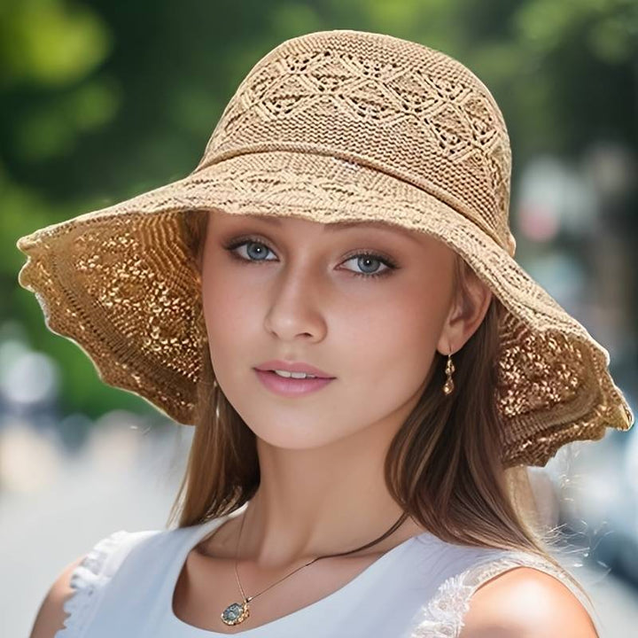Accessoire d'été: Chapeau de soleil pliable en polyester pour femme, protection UV garantie.