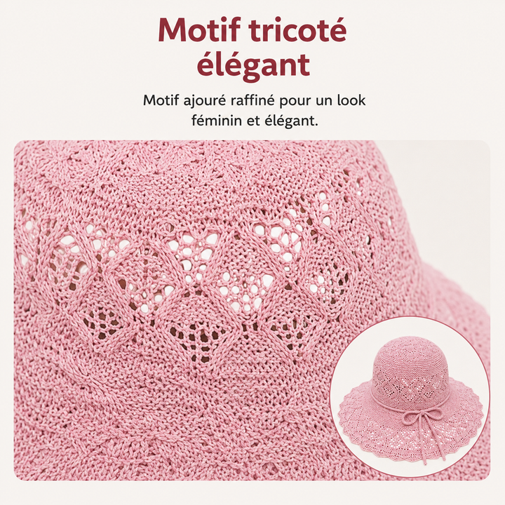 Chapeau de soleil femme pliable, élégant et pratique pour la plage, l'été, protection UV.