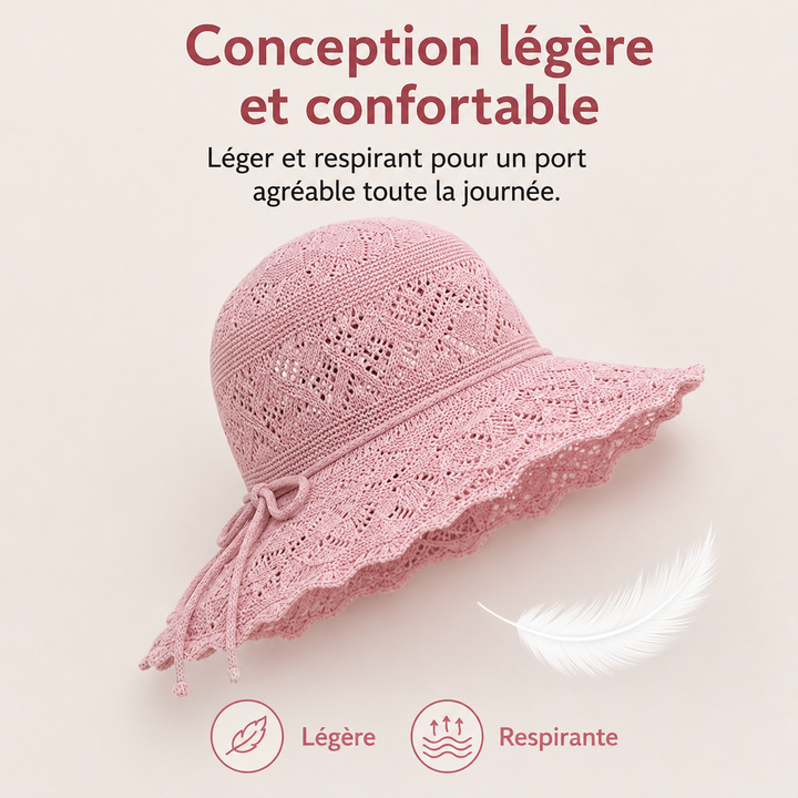 Chapeau femme en polyester, léger, pliable, protection solaire UV pour un été sans souci.