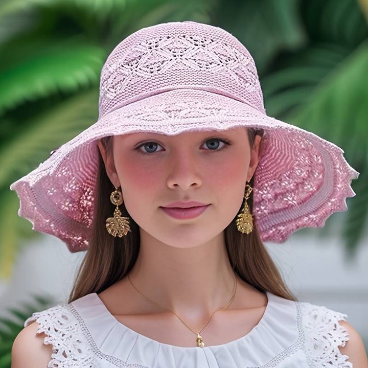 Protection UV: Chapeau de soleil léger et pliable pour femme, idéal pour l'été et les voyages.