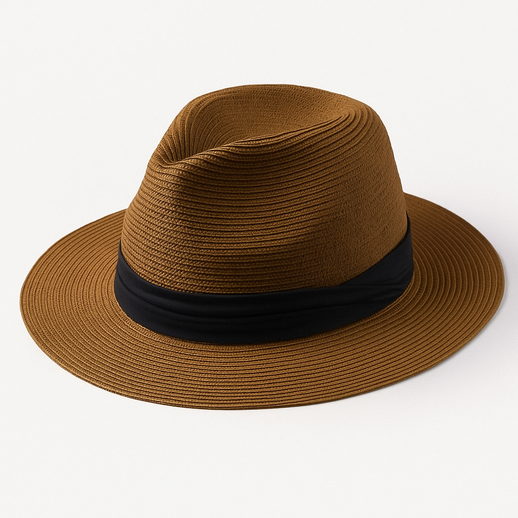 Accessoire d'été chic : Chapeau Panama unisexe élégant pour la plage, les vacances, style et protection solaire.