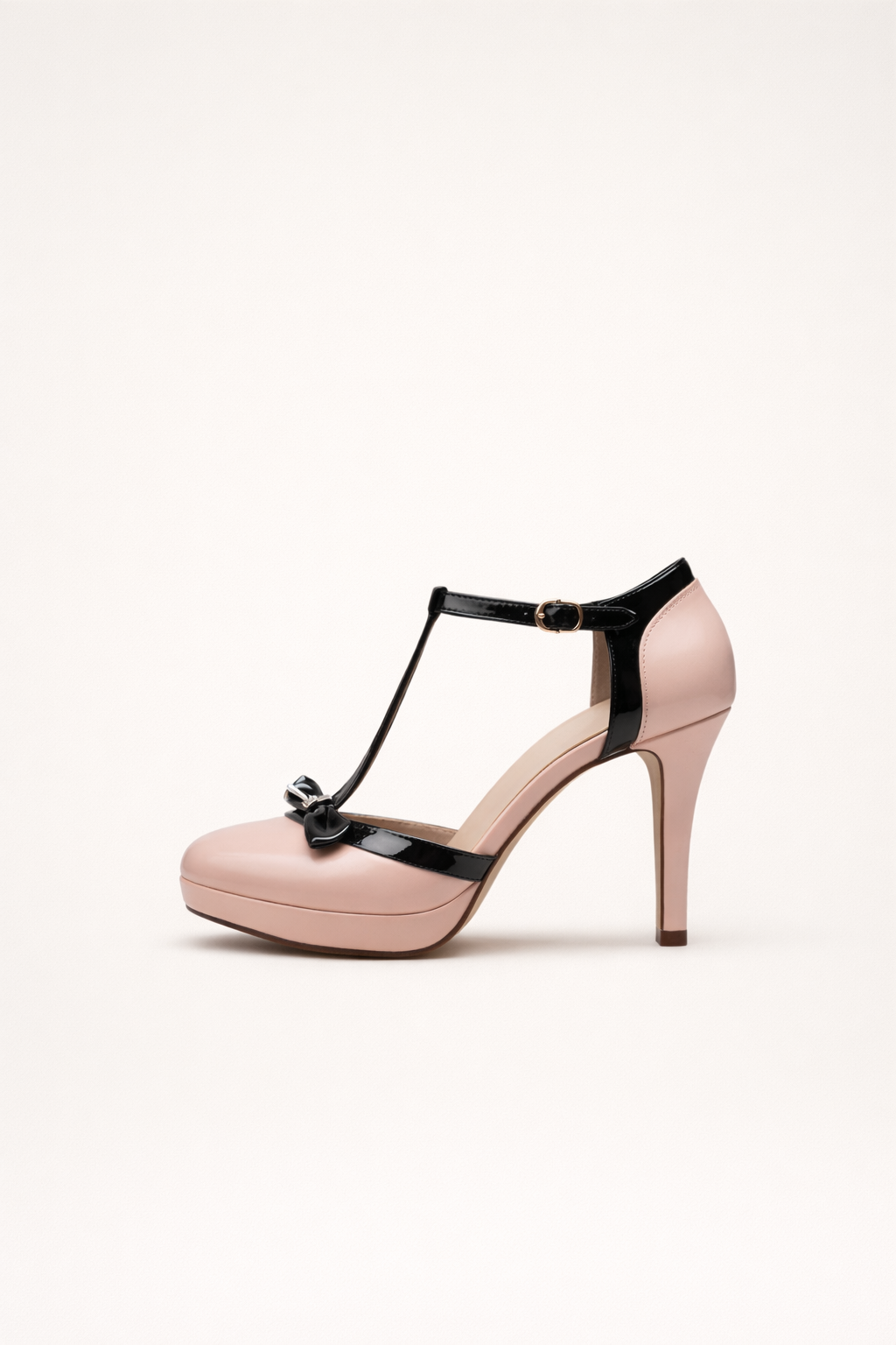 Escarpins femme élégants à talons hauts, plateforme stable et bride cheville, idéal pour l'été et les fêtes.