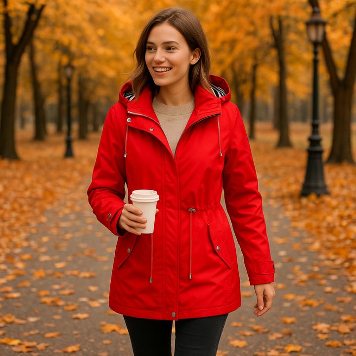 Parka femme élégante, imperméable et ajustable. Parfaite pour l'hiver, printemps et automne.