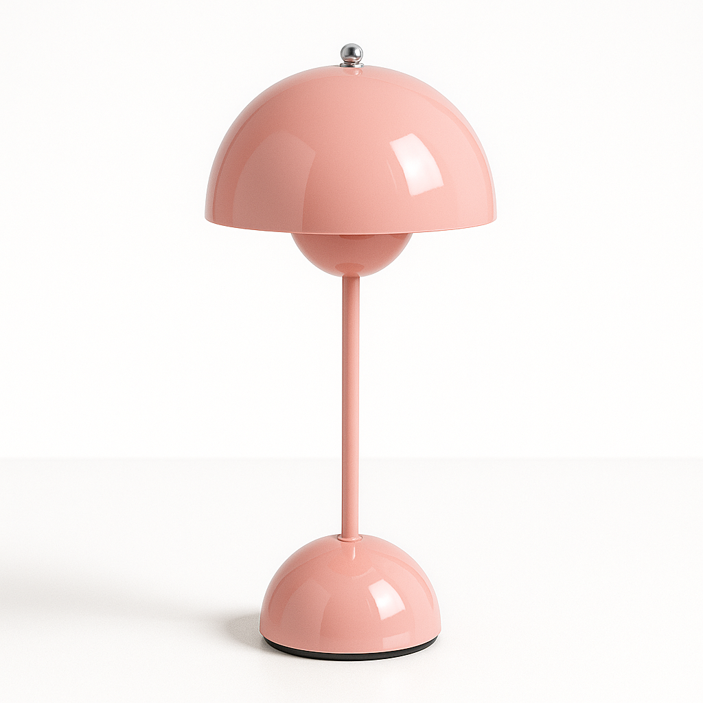 Lampe LED moderne scandinave, rechargeable, pour une ambiance chaleureuse et stylée en métal.