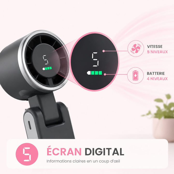 Kit ventilateur portable USB-C, mini et rechargeable, assure un été frais partout où vous allez.