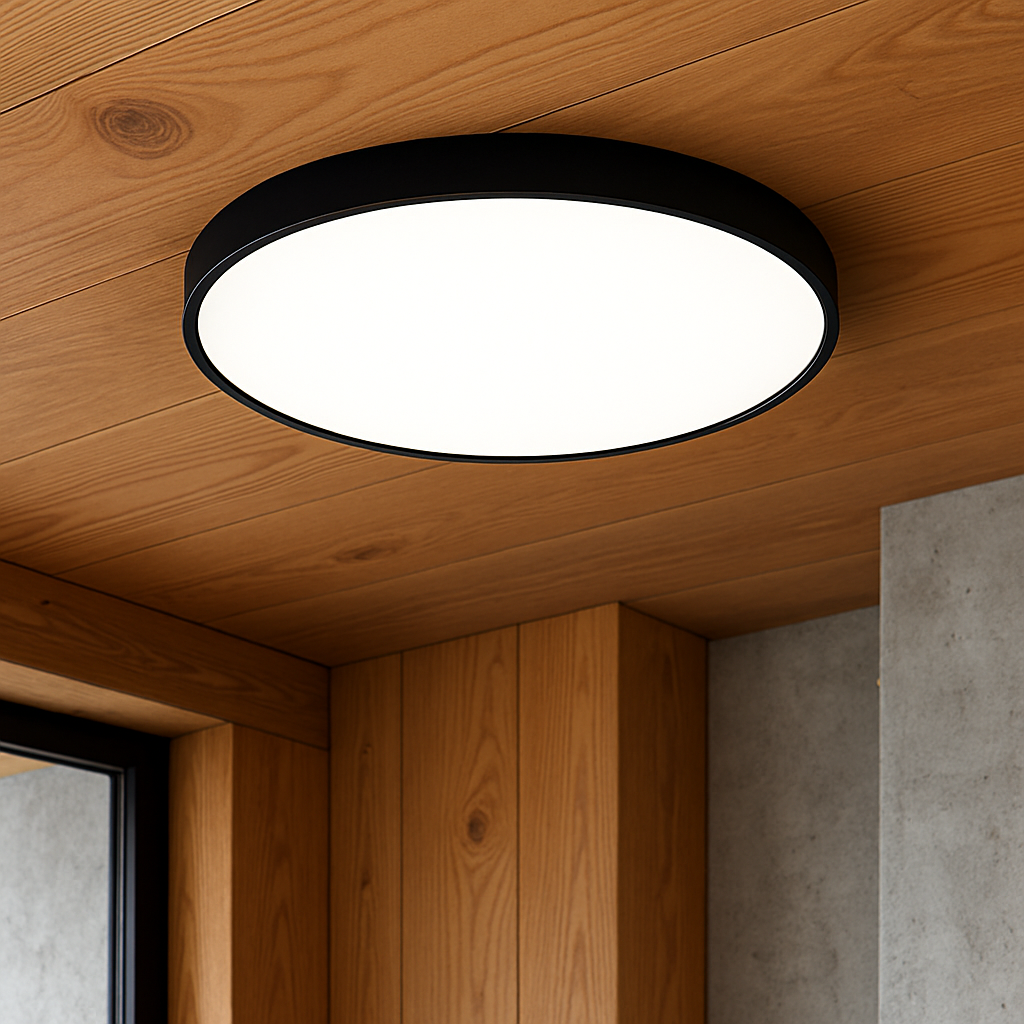 Éclairage de plafond LED ultrafin, design contemporain apportant luminosité et style à votre cuisine.