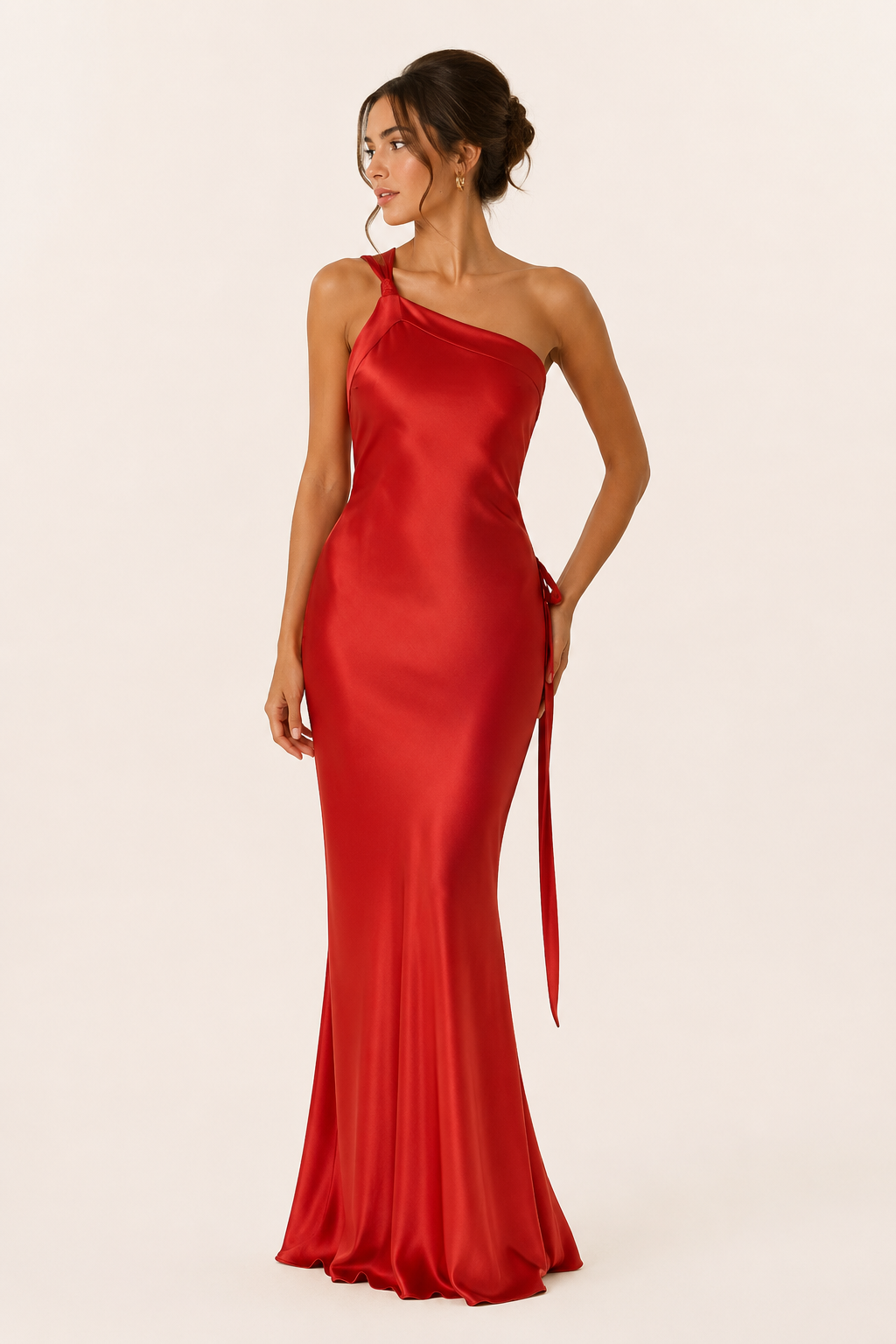 Robe longue élégante pour femme, style asymétrique, tendance printemps-été. Idéale pour événements chics.