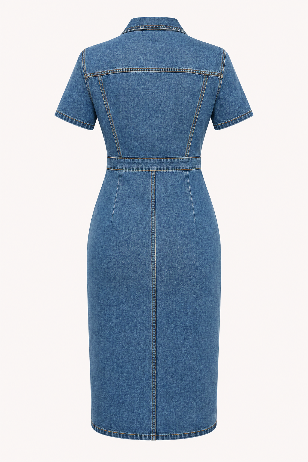 Robe midi boutonnée femme, style élégant et confortable, idéale pour un look chic et décontracté.