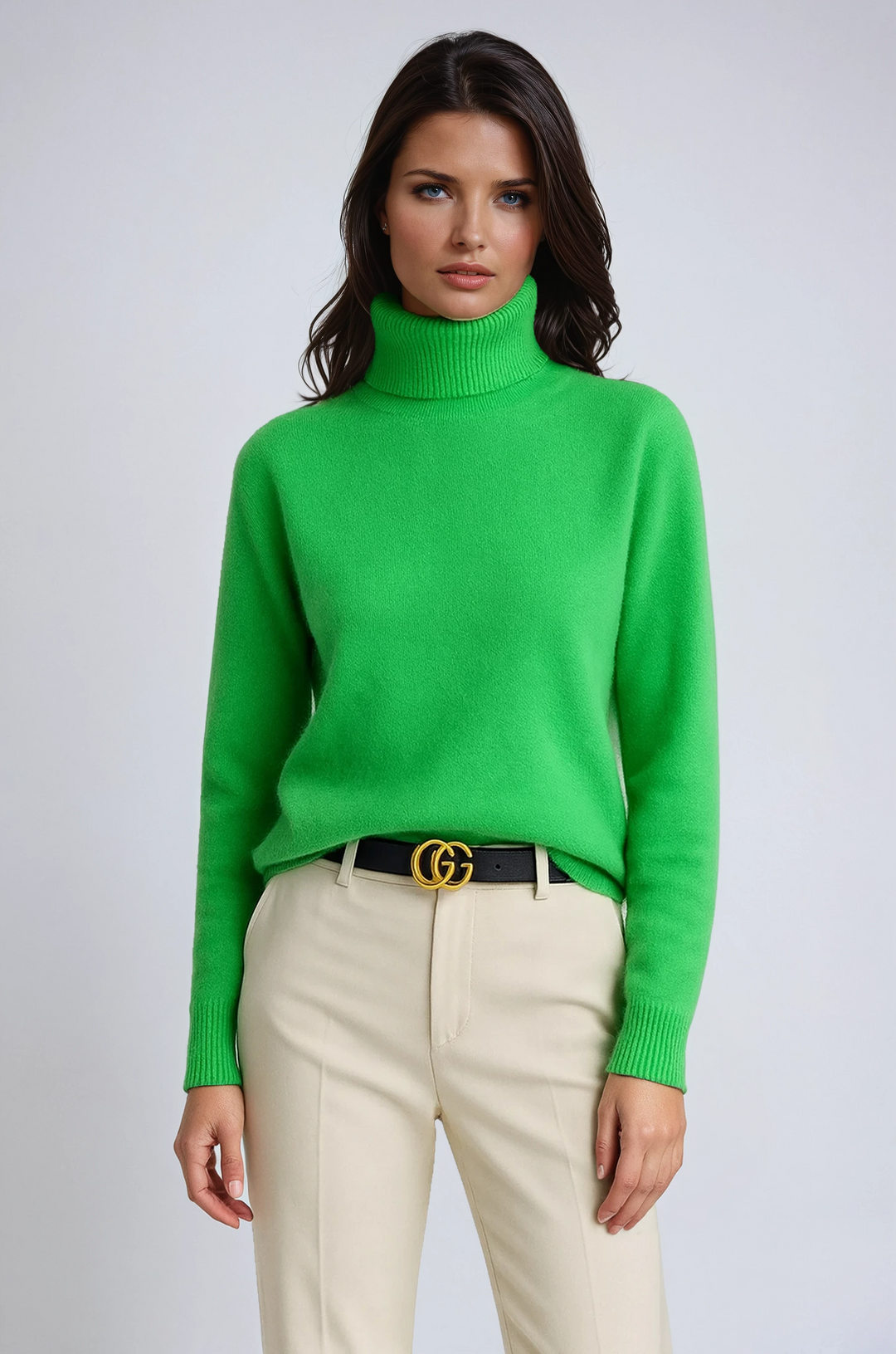Pull col roulé femme élégant et chaud, idéal pour l'hiver et l'automne. Confortable et chic.