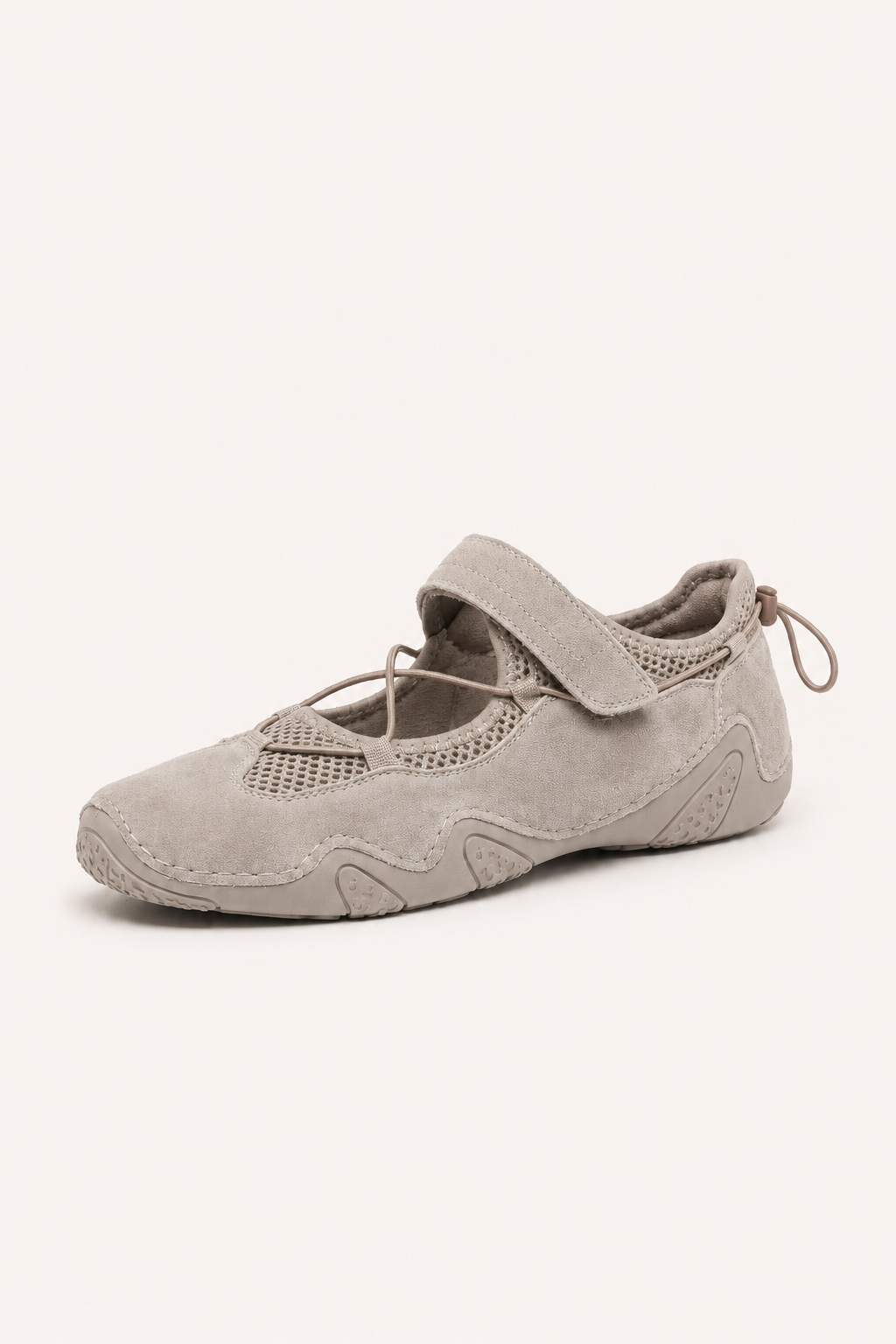 Ballerines femme au design sportif avec lacets élastiques et maintien. Confort et style pour l'été et le quotidien.