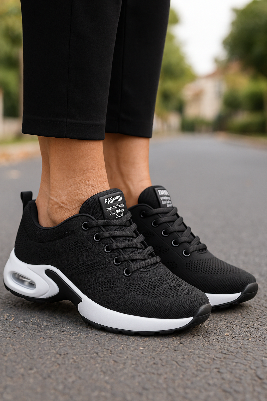 Semelle amortie et antidérapante de baskets orthopédiques femme, pour un soutien plantaire et une marche sécurisée.