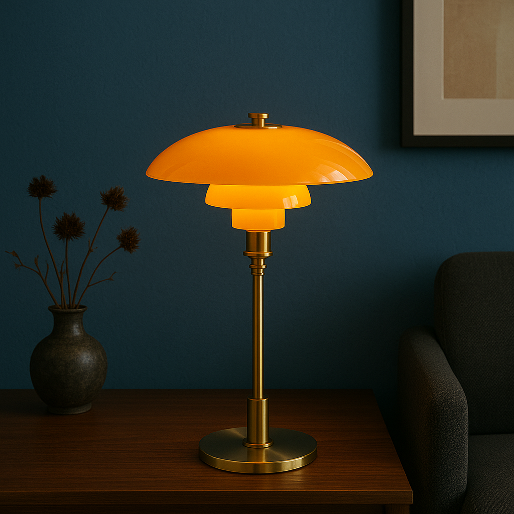 Luminaire de table minimaliste, inspiration danoise. Design contemporain pour tout intérieur moderne.