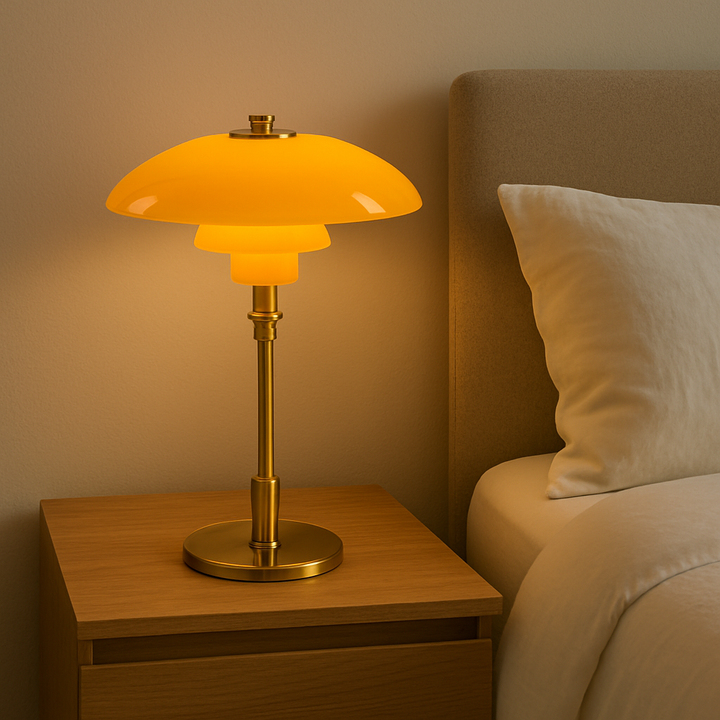 Luminaire de table moderne, touche scandinave. Idéal pour un salon, bureau ou chambre avec design.
