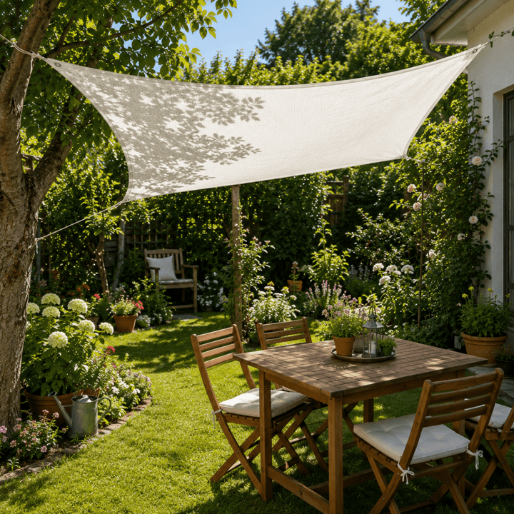 Pare-soleil HDPE résistant pour balcon, offre excellente protection UV et ombrage agréable.