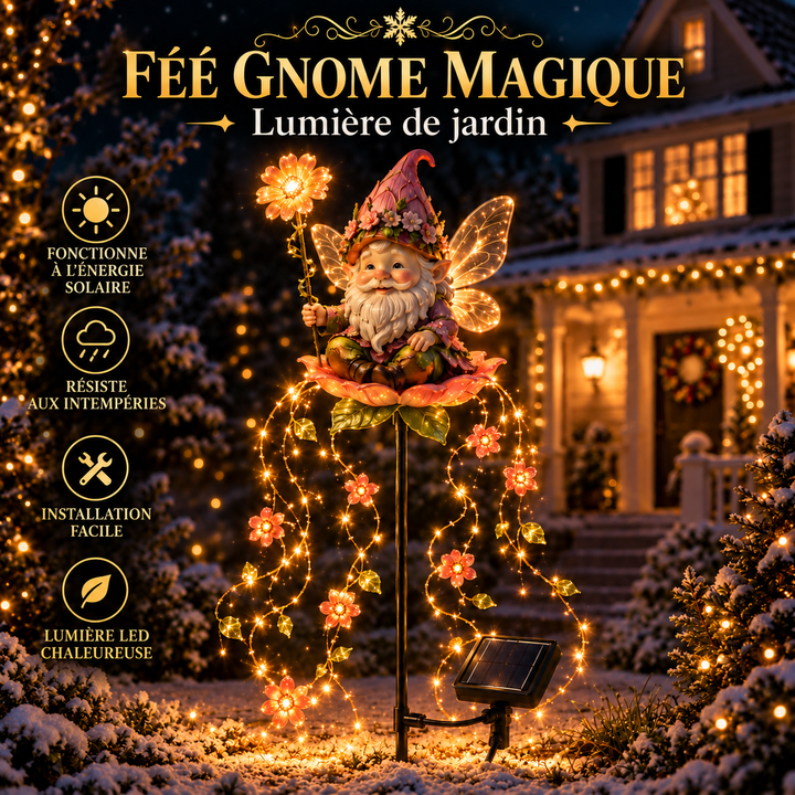 Lanterne solaire décorative LED, créant une ambiance de jardin enchanté avec motif fée ou papillon.