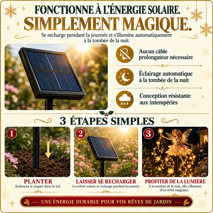 Lanterne solaire LED de jardin, créant une lumière d'ambiance magique pour la décoration extérieure nocturne.