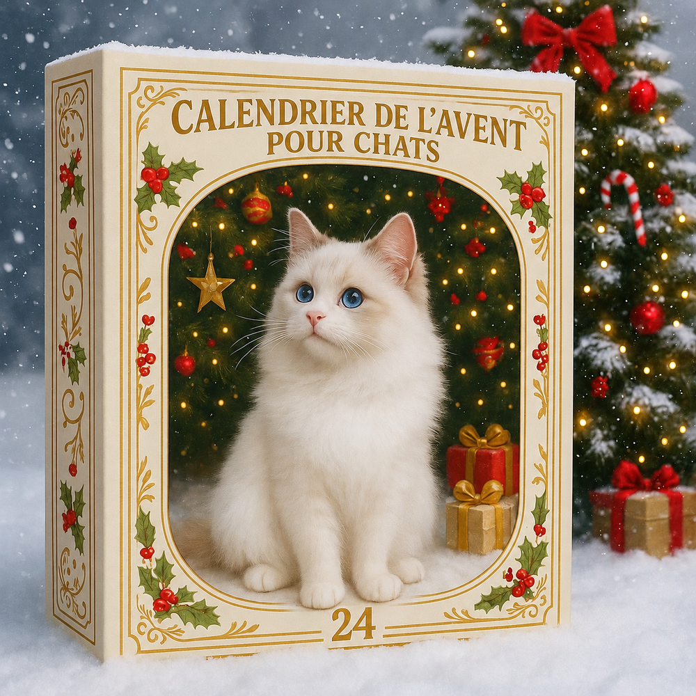 Découvrez 24 adorables figurines de chats avec ce calendrier de l'Avent félin. Parfait pour Noël.