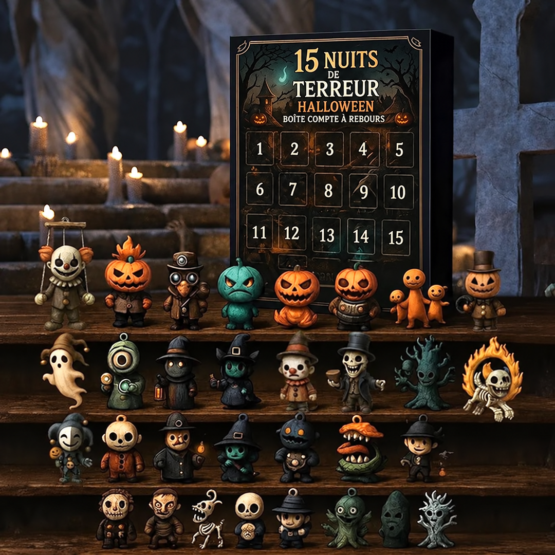 Ajoutez à votre collection Halloween le calendrier de l'Avent 2026 avec ses 31 surprises et accessoires mystères.
