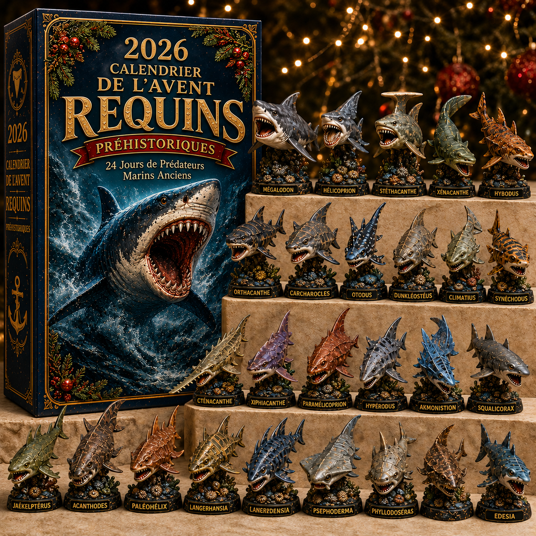 Amusez-vous en apprenant cet hiver ! Calendrier de l'Avent 2026 Requins Préhistoriques pour découverte marine.