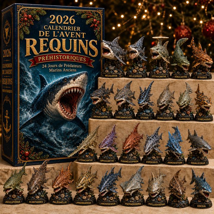 Amusez-vous en apprenant cet hiver ! Calendrier de l'Avent 2026 Requins Préhistoriques pour découverte marine.
