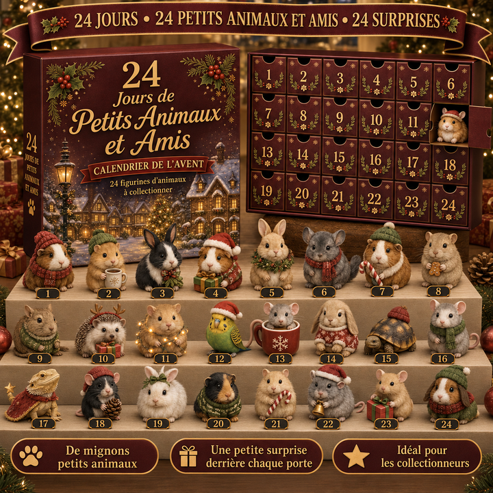 Offrez un Noël magique à votre petit animal avec ce Calendrier de l'Avent spécial, rempli de jouets surprises.