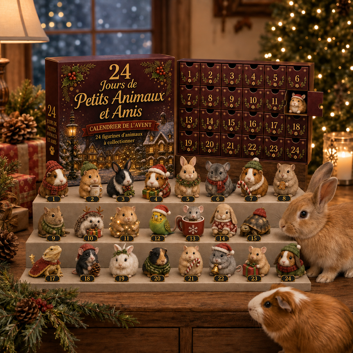 Cadeau de Noël parfait: Calendrier de l'Avent avec 24 jouets et accessoires pour le bonheur de votre compagnon.