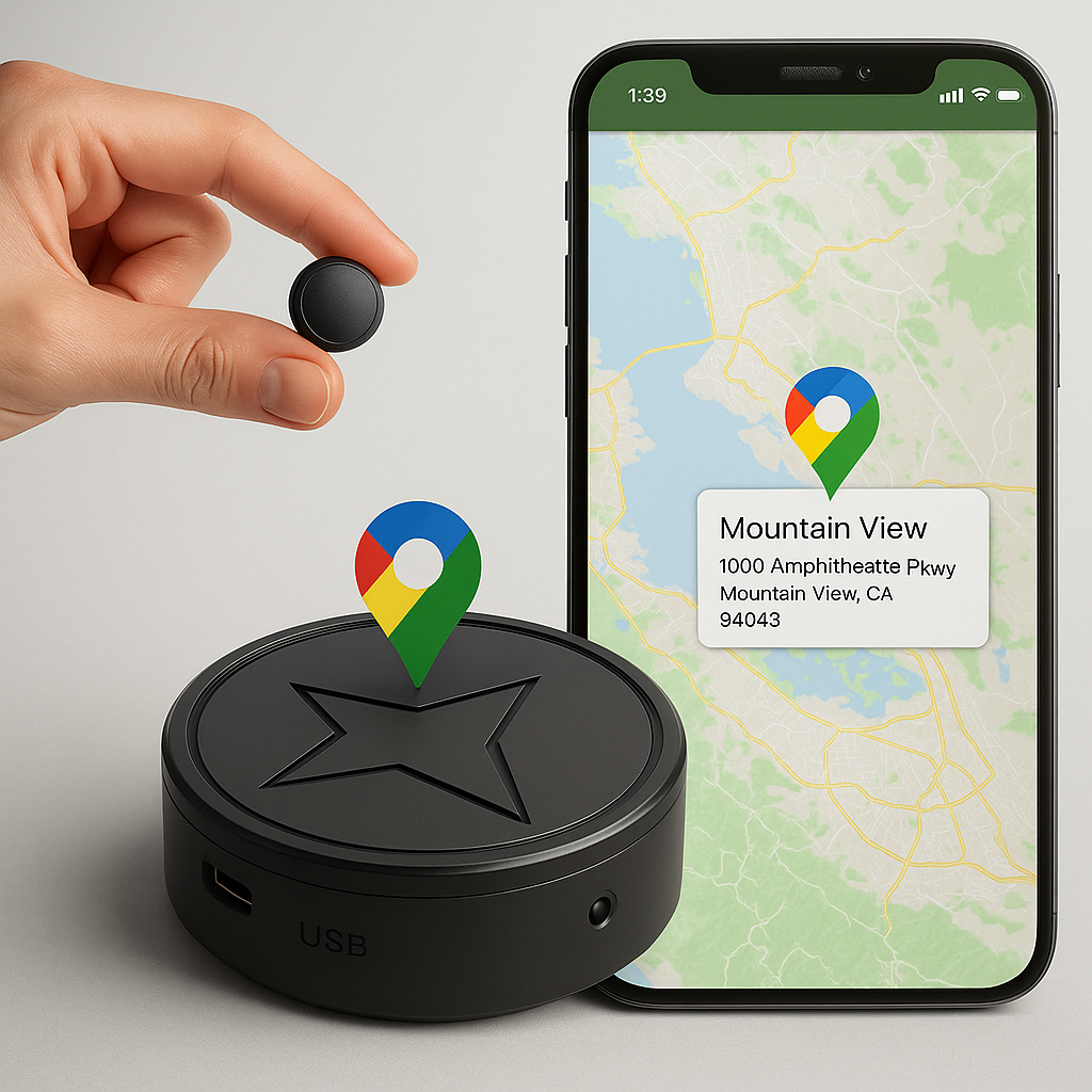 Tracker GPS magnétique ultra-compact pour suivi en temps réel de véhicule. Idéal antivol et localisation facile.