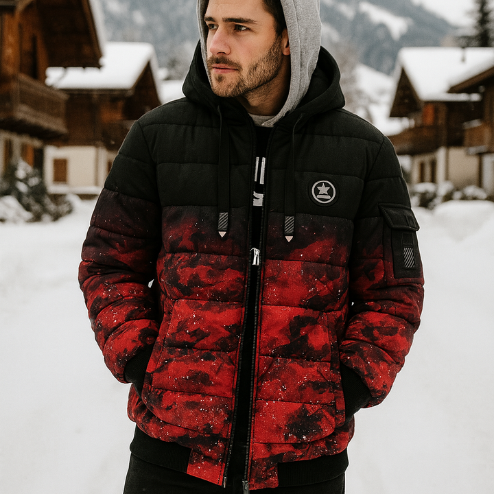 Veste matelassée homme urbaine, style casual, chaude et légère. Idéale pour l'extérieur en hiver ou automne.