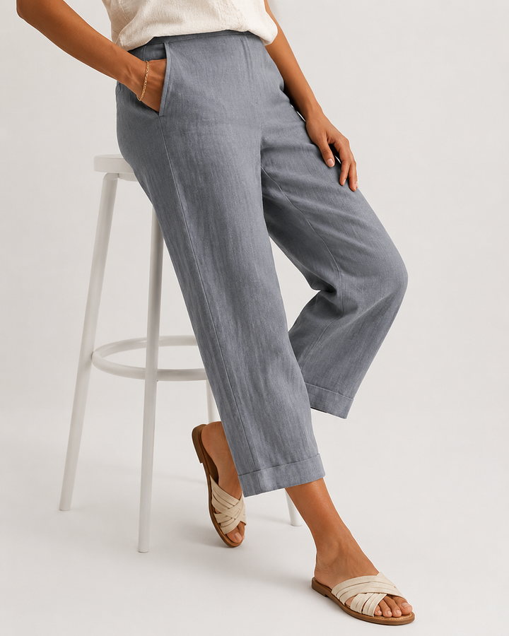 Pantalon fluide femme décontracté. Ample et ultra-confortable, parfait pour l'été et la grande taille.