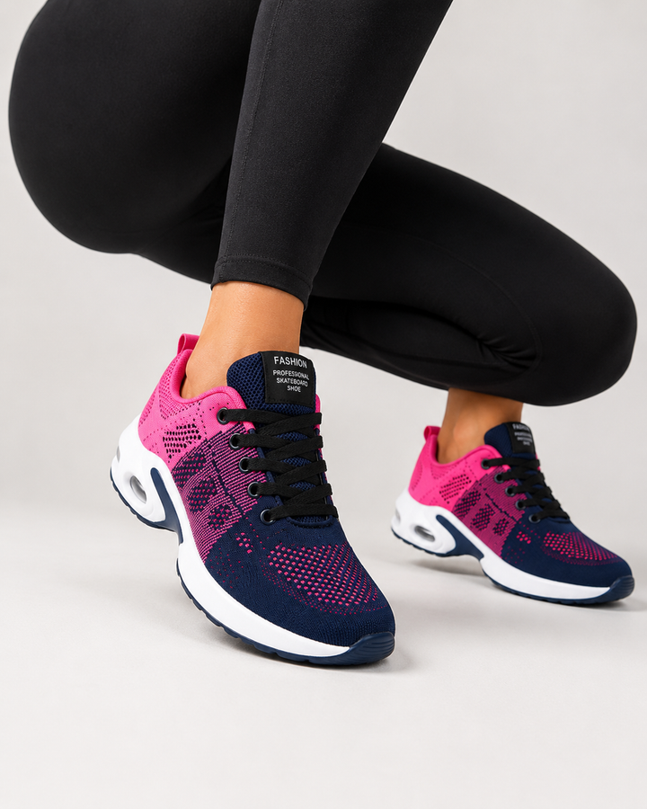 Baskets femmes avec soutien plantaire, parfaites pour la marche.