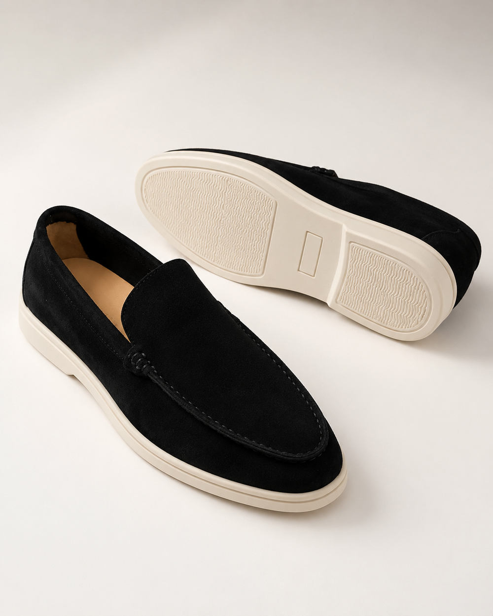 Chaussures homme légères bout rond, mocassins confortables grande pointure.