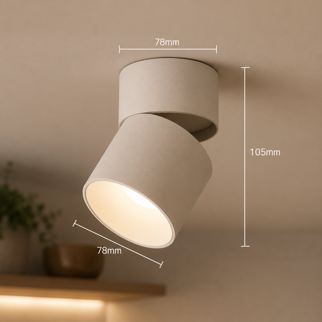 Spot LED plafonnier cylindrique noir/blanc ajustable, éclairage Up & Down moderne pour une ambiance optimale.