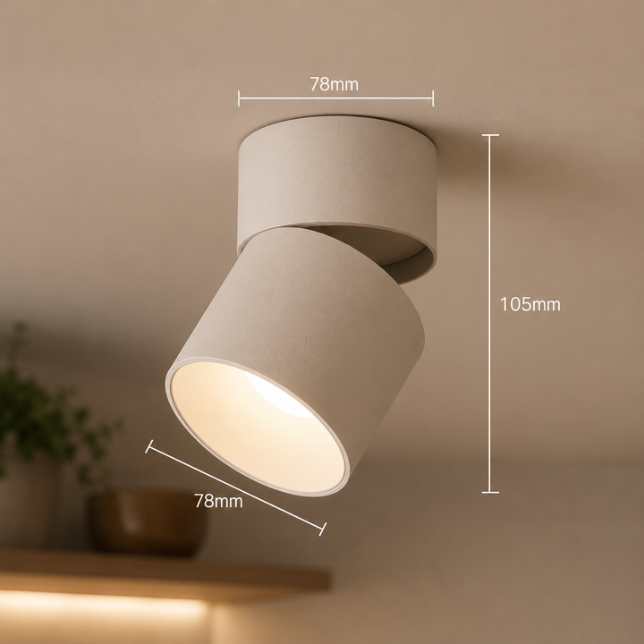 Spot LED plafonnier cylindrique noir/blanc ajustable, éclairage Up & Down moderne pour une ambiance optimale.