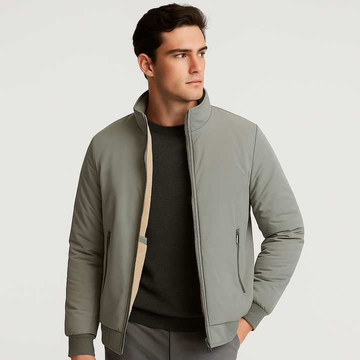 Veste chaude zippée pour hommes, style décontracté moderne, idéale pour l'automne et l'hiver. Confort quotidien.