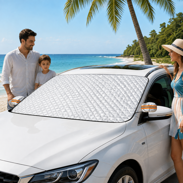 Protégez votre intérieur: housse pare-brise magnétique anti-UV, garde votre voiture fraîche du soleil d'été.