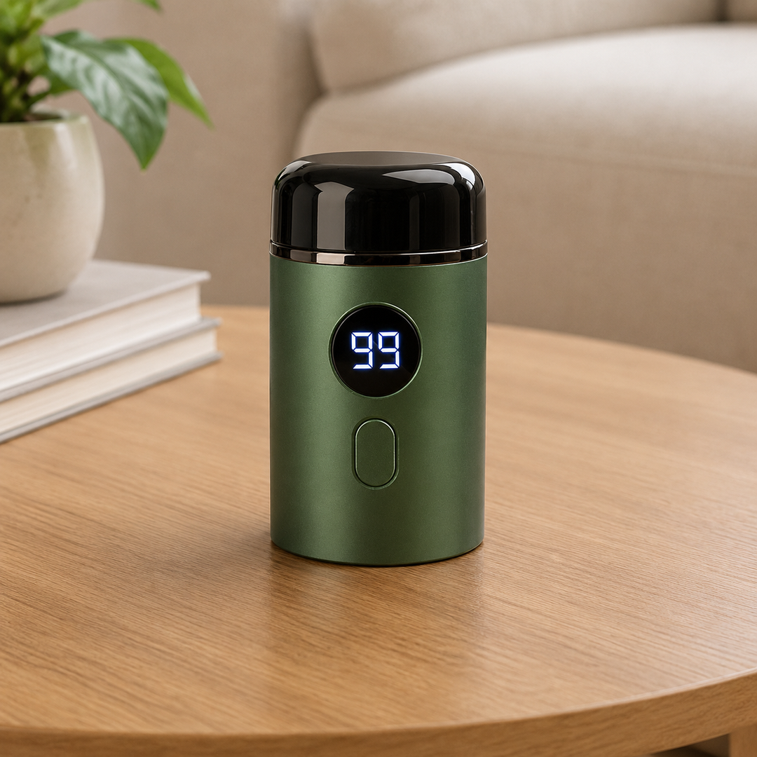 Mini rasoir électrique portable pour homme, idéal voyage, rasage rapide et précis sans fil.