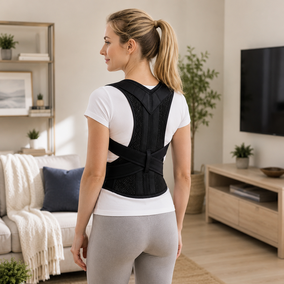 Soutien dorsal respirant pour redresser le dos et soulager le mal de dos quotidien.