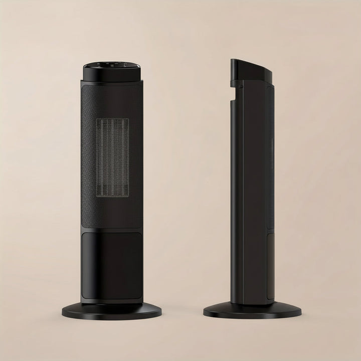 Radiateur soufflant électrique portable avec minuterie et sécurité, chauffe rapidement bureau ou chambre.