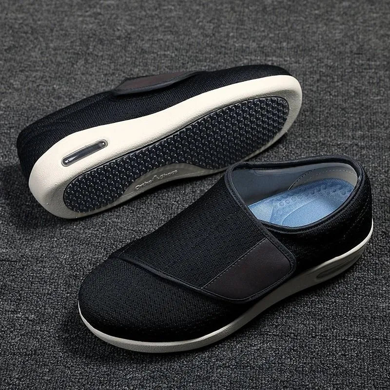 Chaussures diabétiques respirantes, antidérapantes, avec largeur ajustable pour un confort maximal.
