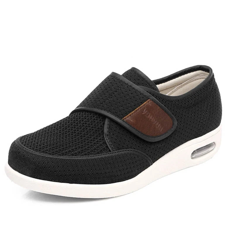 Chaussures ergonomiques réglables pour soulagement de la douleur, avec semelles amovibles, parfaites pour pieds larges.