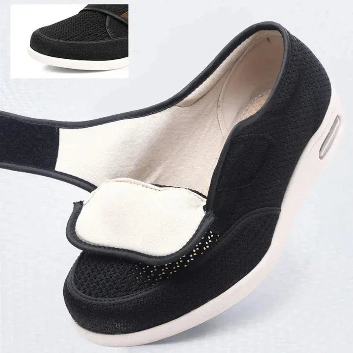Chaussures larges et confortables pour pieds sensibles, idéales pour une marche sans douleur, modèle unisexe.